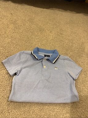 Janie and Jack Light Blue Polo with Navy-Trim Collar